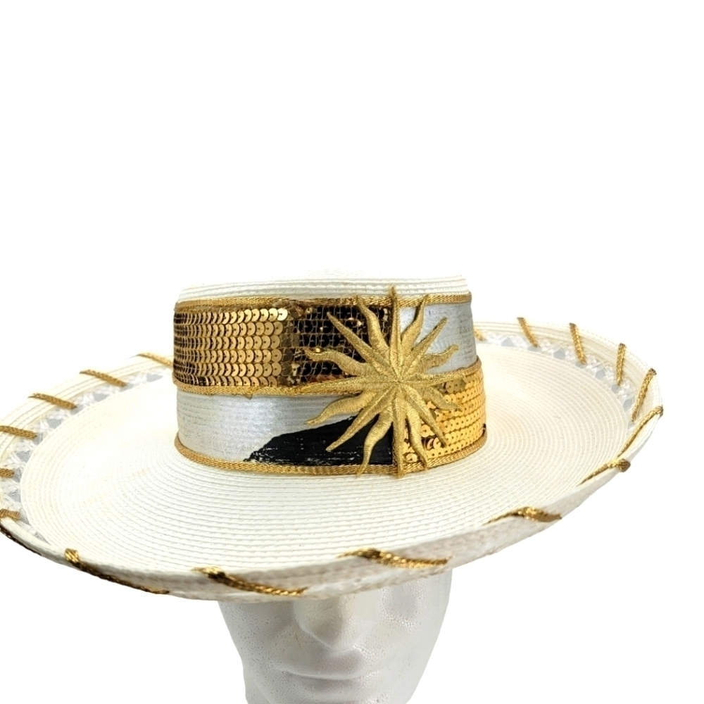 Mr. Hi's Classic wide brim sequined hat